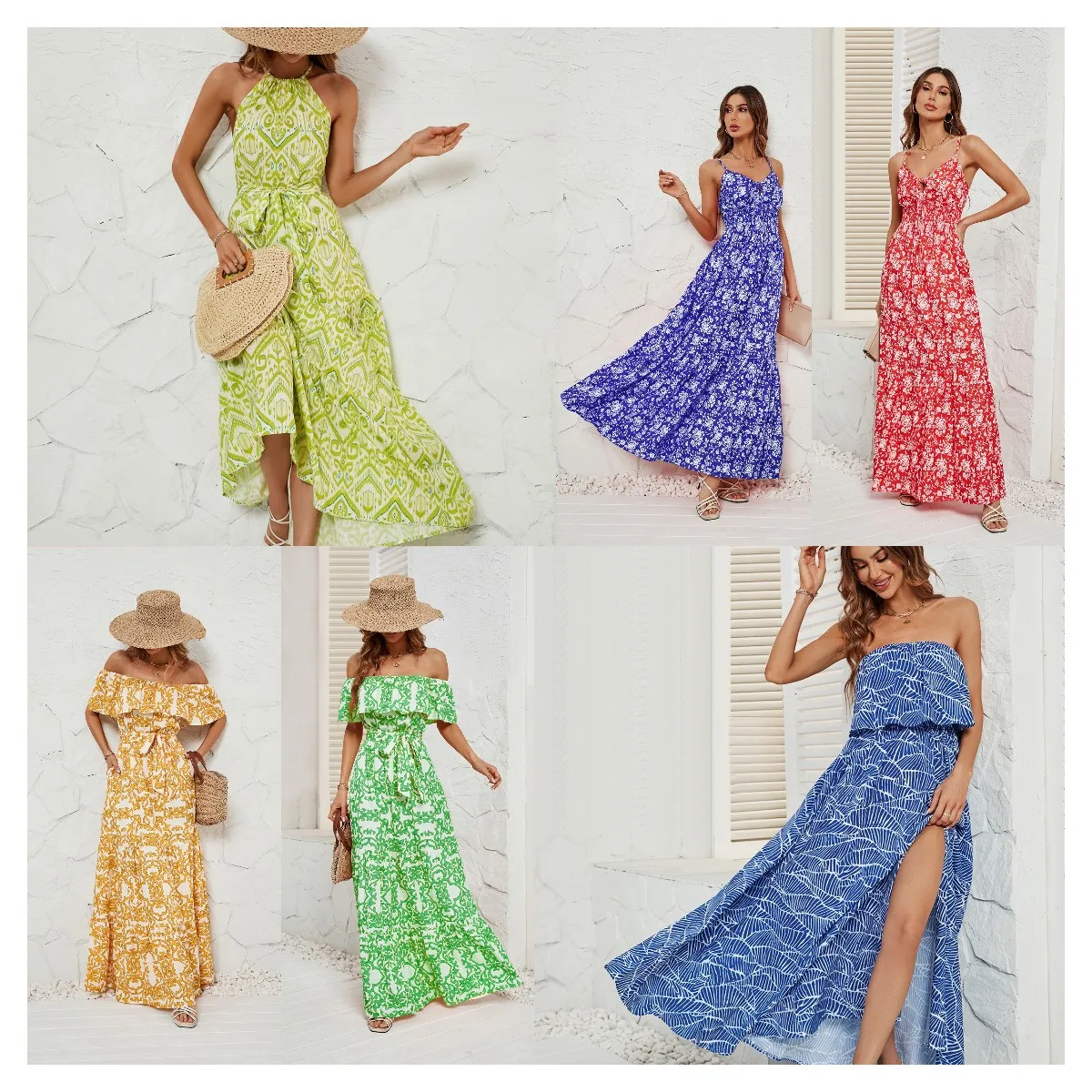 2024 Amazon cross-border foreign trade Europe station summer hot new dress female wholesale clearance sale