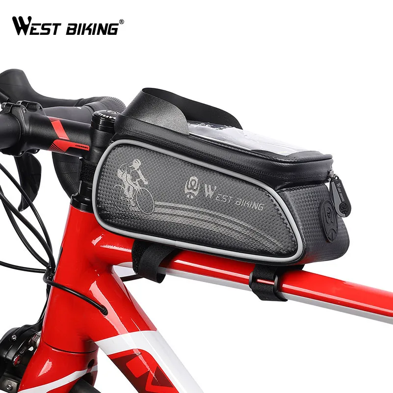 Водонепроницаемая велосипедная сумка WEST BIKING верхняя и передняя рамы для горных велосипедов дорожных держатель телефона с сенсорным экраном 6 дюймов