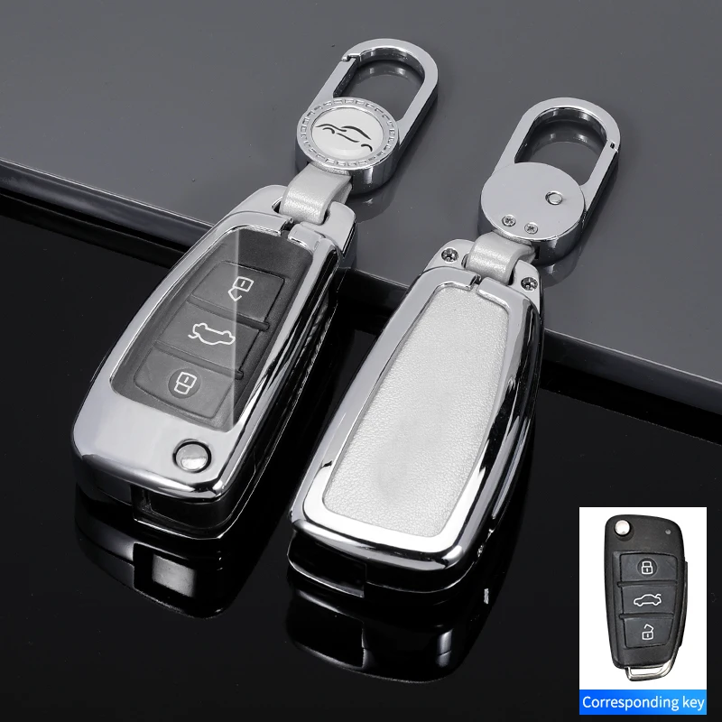 Car Remote Key Cover Holder Leather Case Accessories Keychain Shell Bag for Audi Q3 Q2L QAI S3 R8 A3 Q7 A6L A6 Car Case