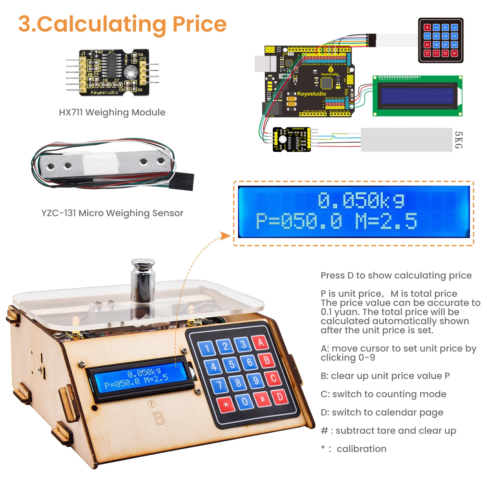Factory Hot Sales Electronic Scale Kit for Arduino