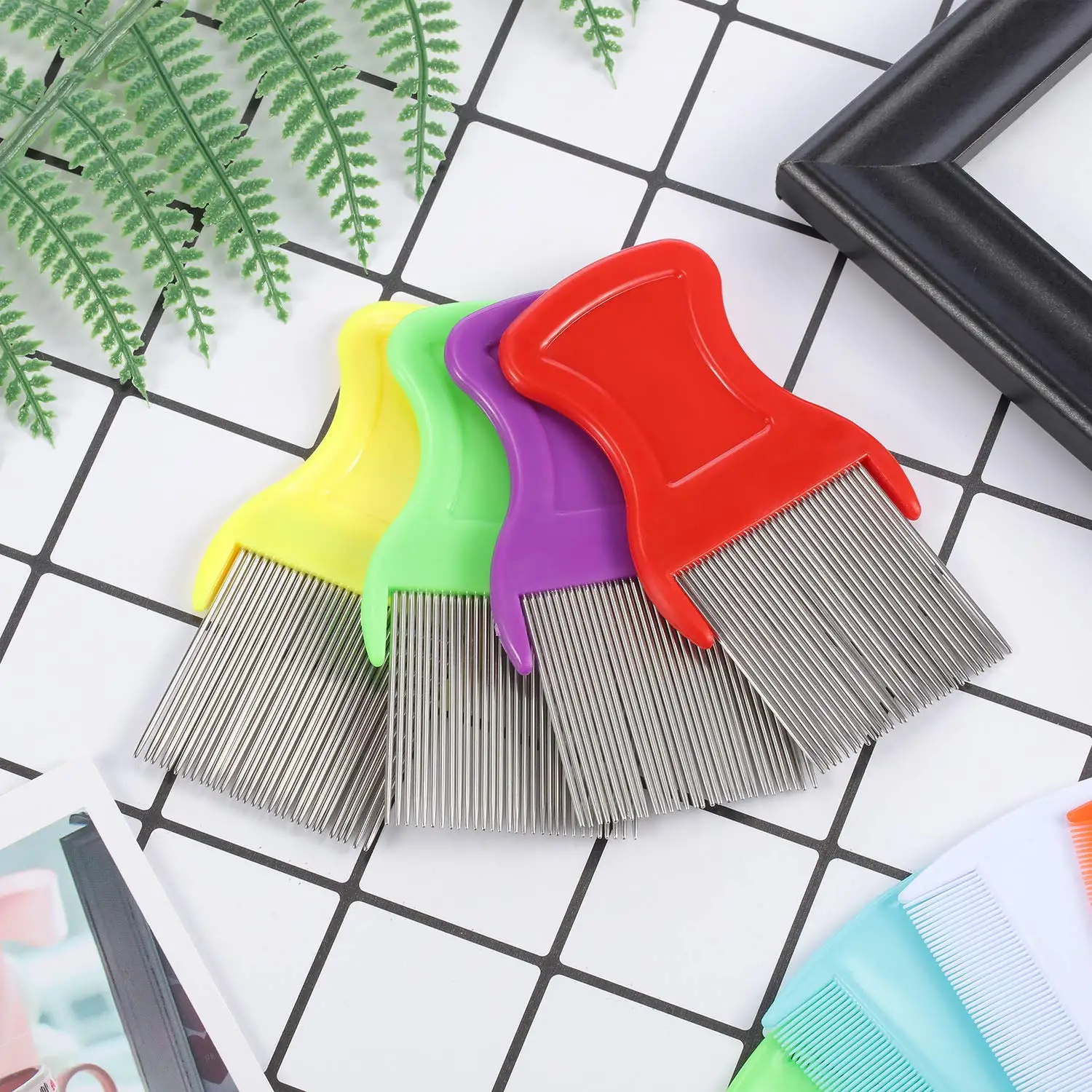 Hot selling hair grooming metal tooth lice comb private label lice comb