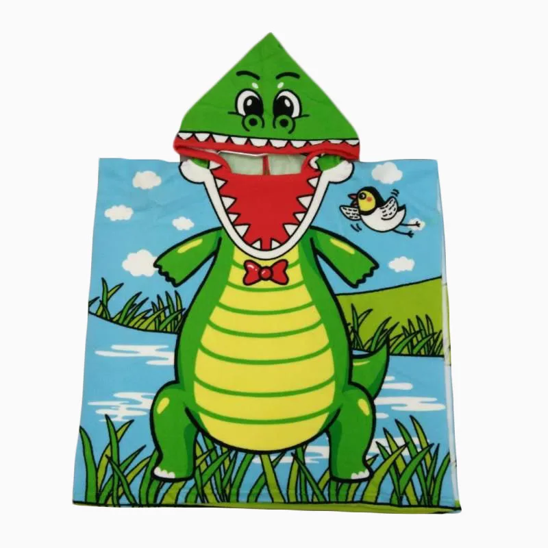 Custom printed towels bath cartoon microfiber hooded beach towel baby bath towel
