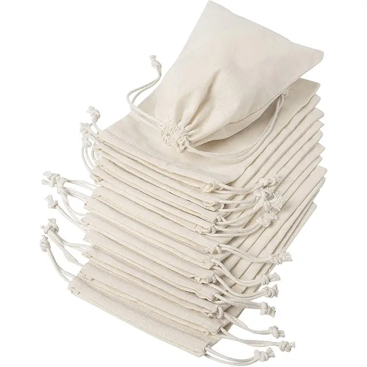 Wholesale Personalized Colorful Muslin Custom Cotton Canvas Drawstring Bag
