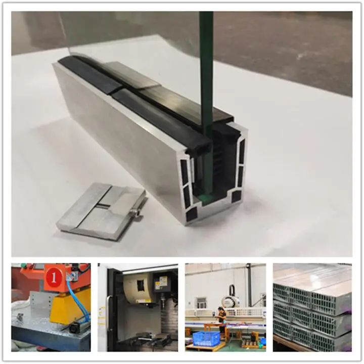Aluminium Balustrade Clamp U Channel Balustre Frameless Glass Bar Fastener Shaped Metal Aluminum Clip