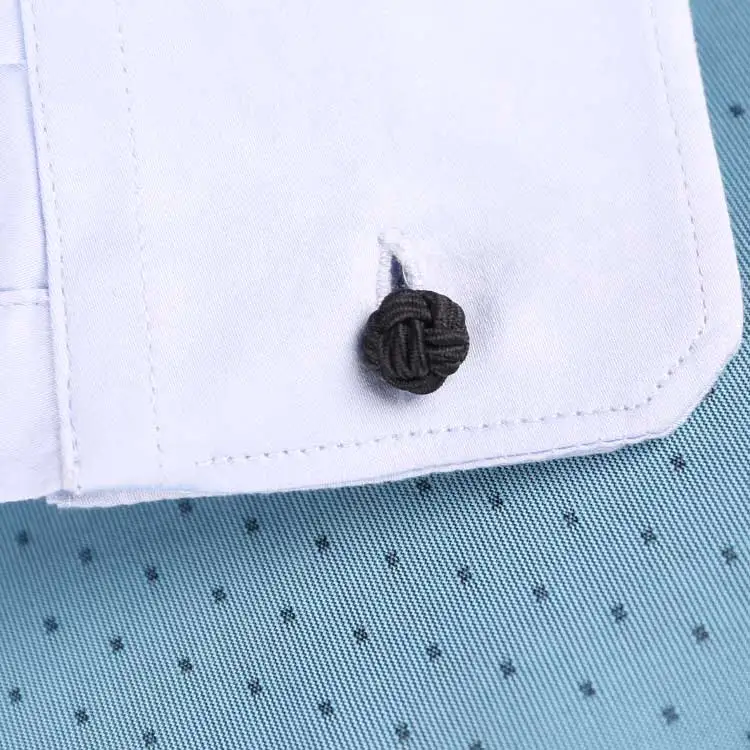 Wholesale Black Elastic Double Silk Knot Cufflinks for Men