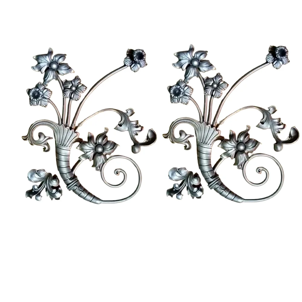 Wrought Iron Flower Panels Leaves Outdoor Decorative Iron Flower Accessories Ornamental Panel Cast Iron Ornaments Fittings