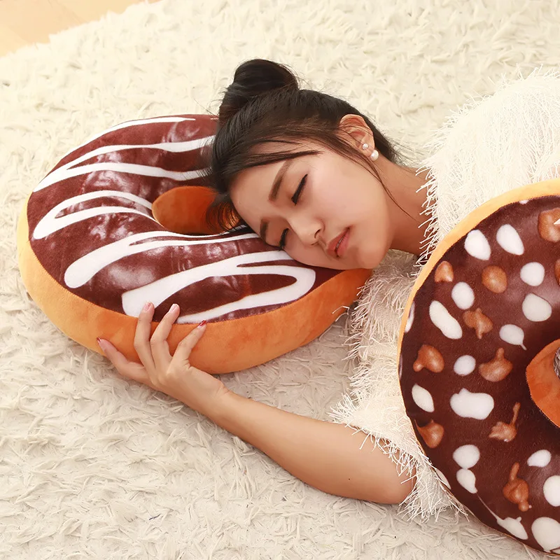 Cushion Home Decor Sofa Cushion Covers  3D Foil Printing Cute Doughnut Throw Pillow Cover