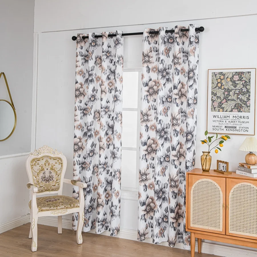 Оптовая продажа роскошные светонепроницаемые шторы с цветочным рисунком из полиэстера китайское производство оконные для отеля