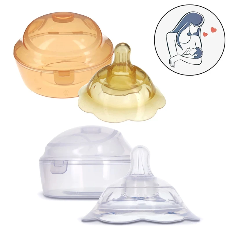 2pcs Silicone Nipple Protectors Feeding Mothers Nipple Protection Cover Breastfeeding Mother Milk Portable Nipple Anti-overflow