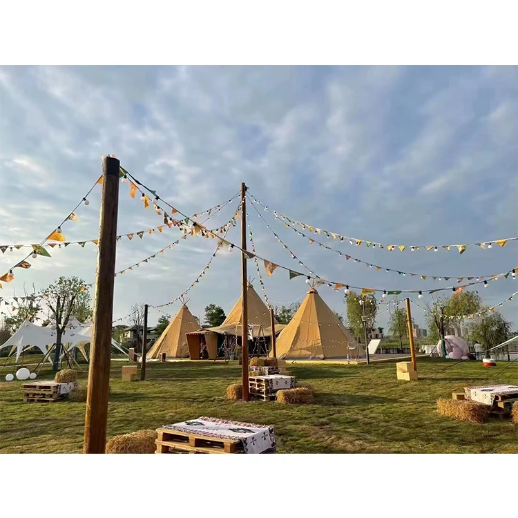 canvas luxury indian pyramid giant tipi festivals commercial 20/40/72 people pogada teepee event tents outdoor wedding for party