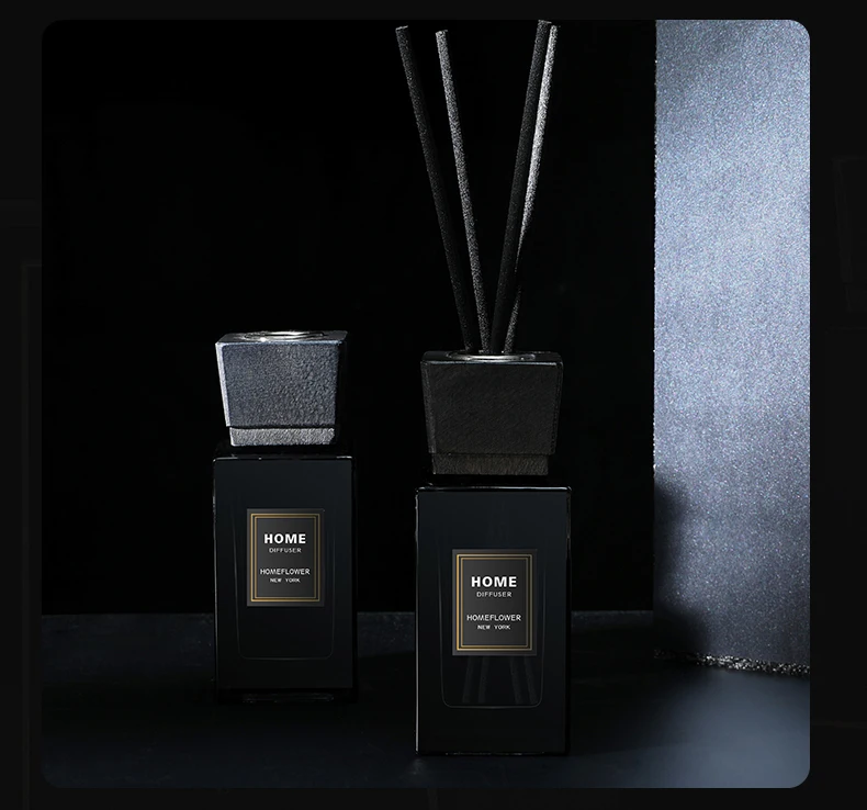 Air  freshener  homeflower  black square bottle 100ml   car aromatherapy  no fire essential oil volatile stick  with gift box