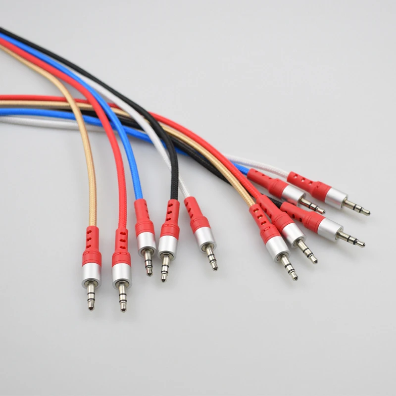 
Wholesale High Quality Gold Plated Connector Metal Head Aux Cable 3.5mm Audio Cable 