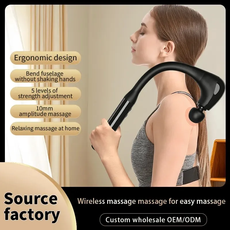 Multi-functional Wireless Handheld Massage Hammer Deep Tissue Massage Gun With Hold Ergonomic Design Curved Design