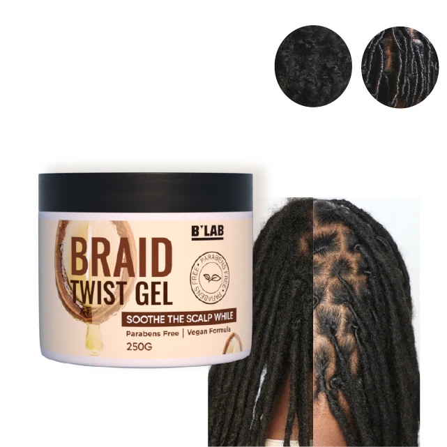 Private label  Loc Twist Gel  4C Hair For Braiding Gel Factory Wholesale Extreme Hold Styling Braid Gel