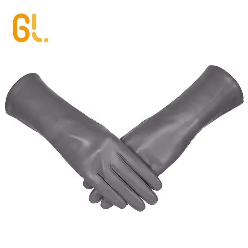 SLW007 Wholesale black lambskin sheepskin ladies leather gloves women winter warm leather gloves for winter