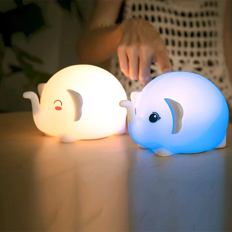 Hot Sales Silicone Lamp Lighting Animal LED Children Elephant Silicone Lamp Baby Night Light