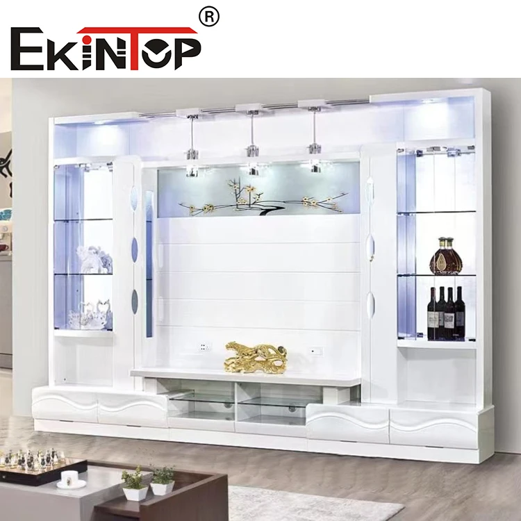Ekintop Custom Design Living Room Showcase Wooden TV Stand Furniture Modern Modular Display Storage Wall TV Cabinets