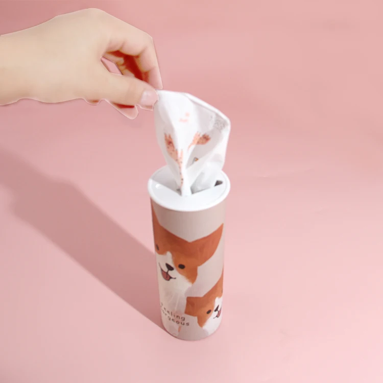 Hot Sale Custom Design Round Paper Box Paper Tube Tissue Storage Box Holder Packaging Paper Car Tissue Box