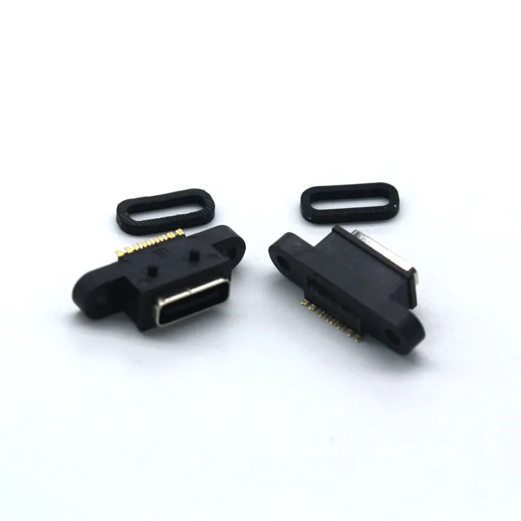 Hot sale  IP67 IP68 Rating  board usb c 16pin waterproof usb c connector panel mount 16p smt panel mount Motherboard