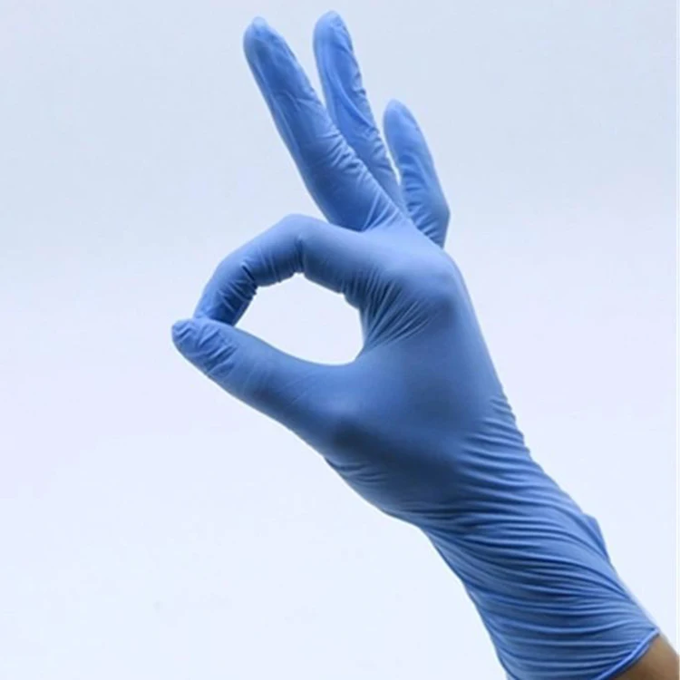 In stock blue vinyl pvc gloves powder free hand gloves nitrile good quality cheap price CE manufacturer