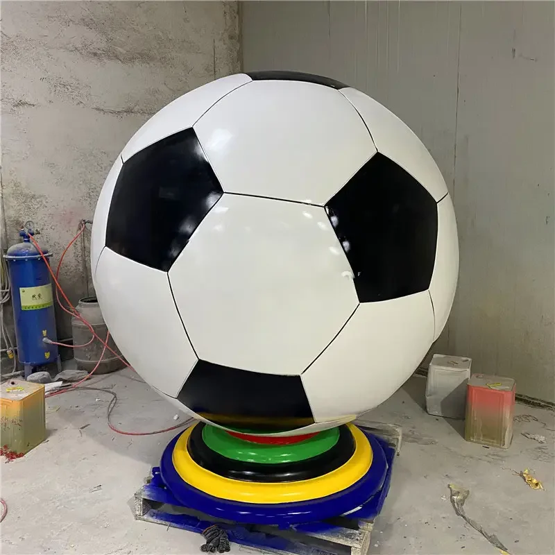 Fiberglass Iconic Sculpture Sport Soccer Ball Ornament Custom-made Large Size Realistic Football Soccer Sculptures