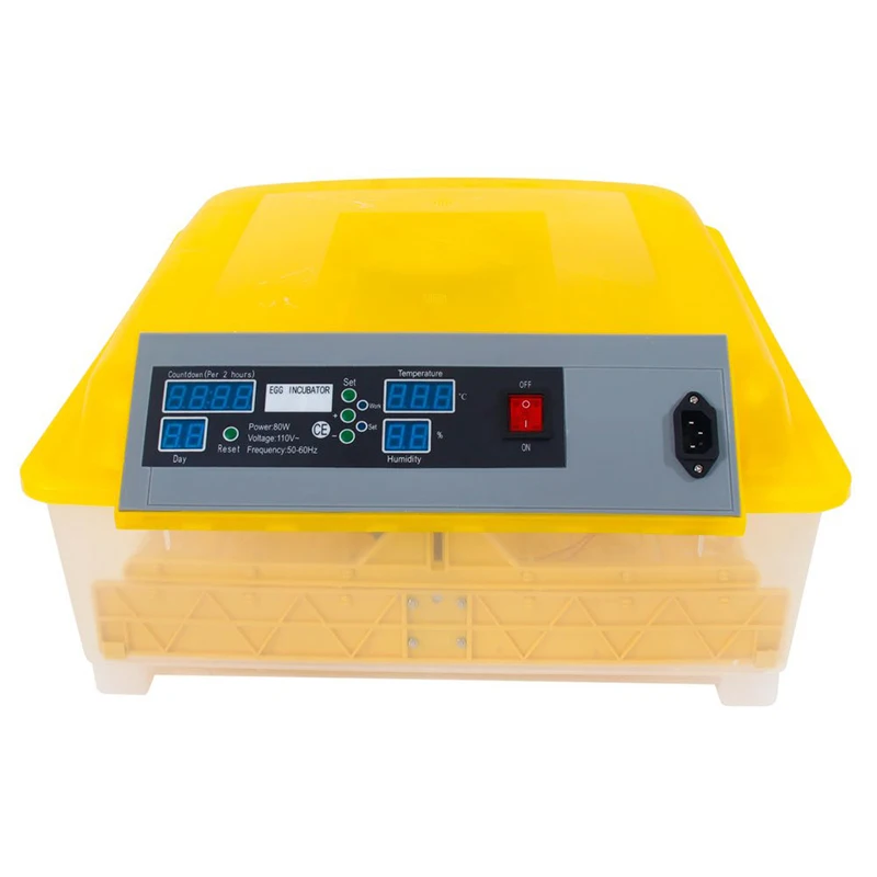 48 Eggs Automatic Incubator Yellow Chicken Hatchery Machine Small Chicken Egg Incubator Home Use Chicken Goose Bird Duck Trays