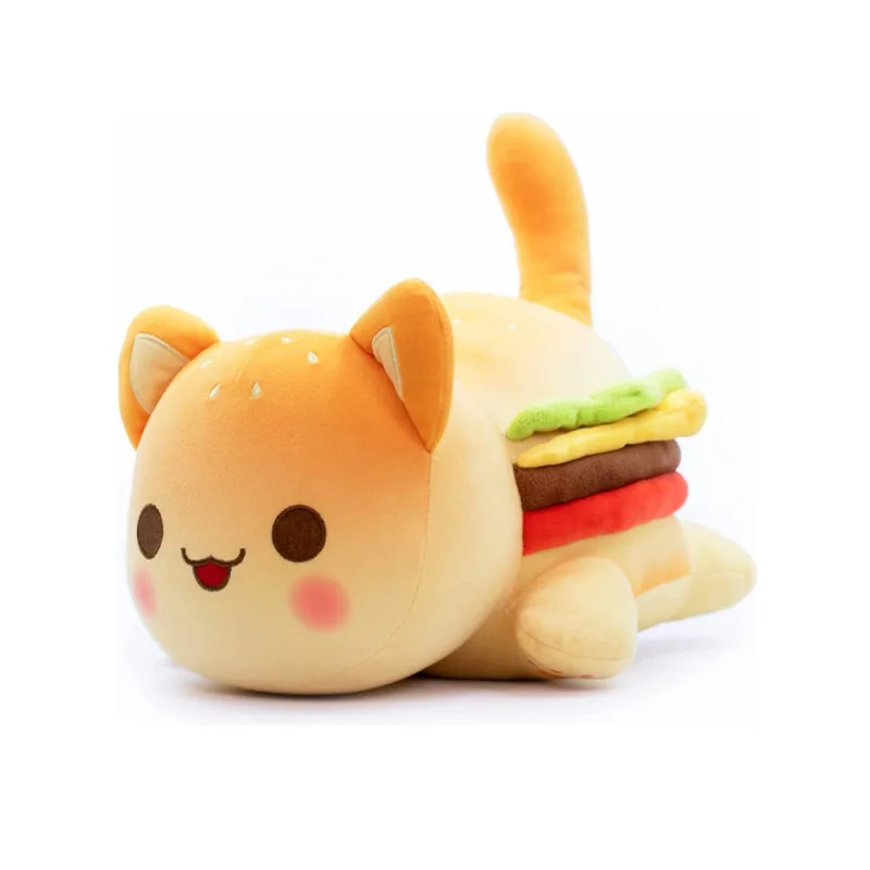 Soft Skin-Friendly kids Doll Plush Toy Gift Collectible Cheeseburger 25cm Cute Food Cat Stuffed Animal Plushies Pillow