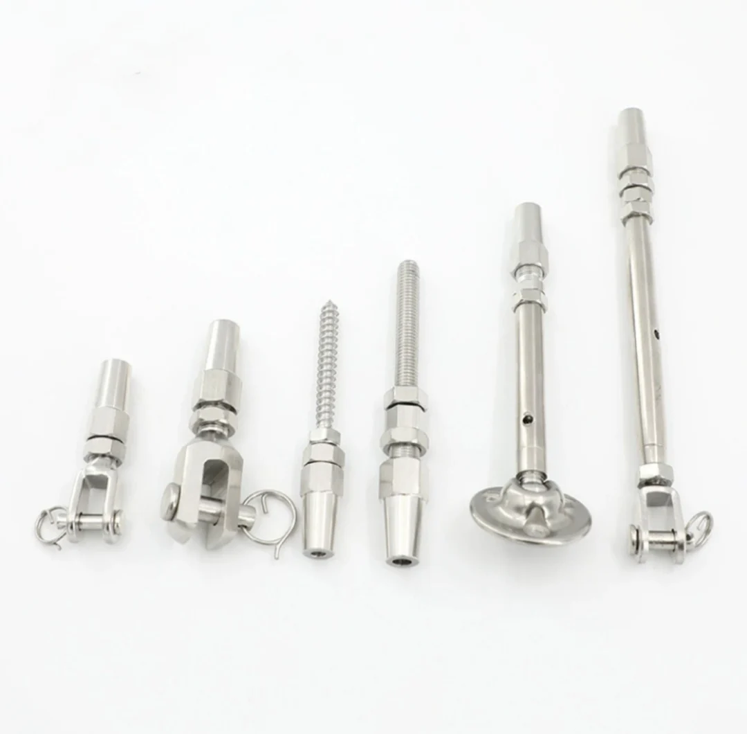 Stainless Steel 304 316  Marine Grade Cable Railing Swageless Threaded Stud Tension End Fitting Terminal