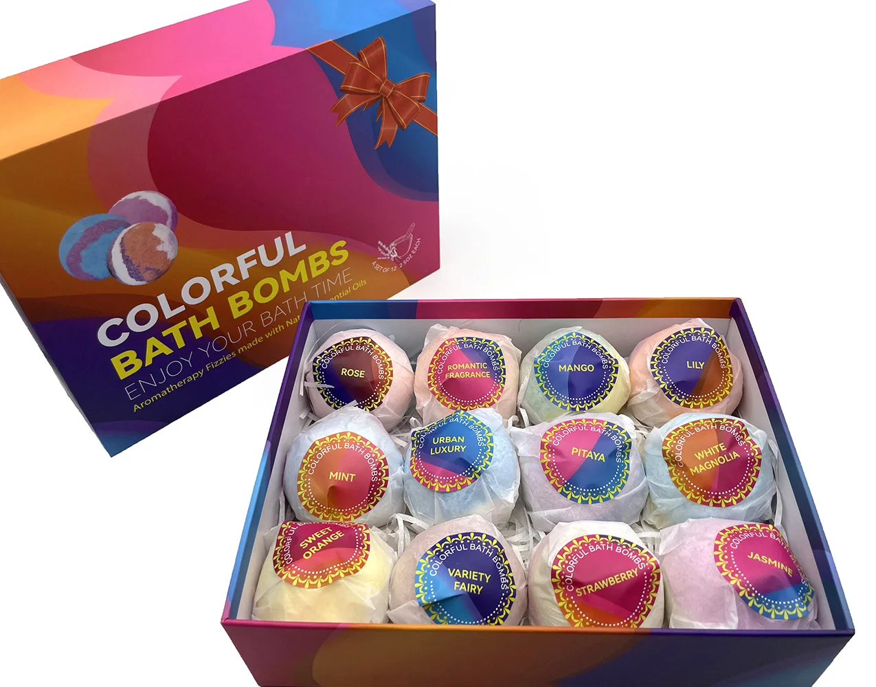 Muran Msds 100% Natural Ingredients Spa Bubble Bath Salt Set Bath And Body Christmas Fizzy Bathbombs Rose Bath Bomb Gift Set