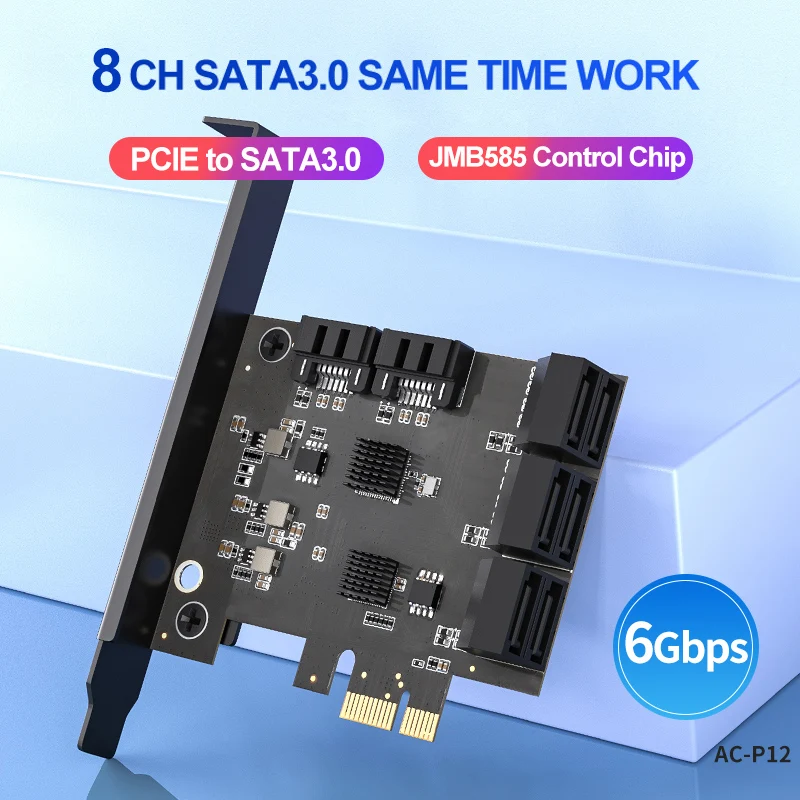  Лидер продаж 8 портов PCIE-SATA 3 0 ACASIS 6 Гбит/с плата расширения для цепочки биткоинов Майнинг