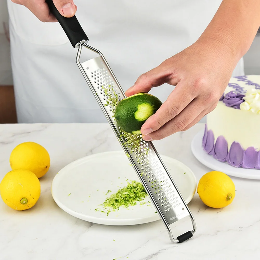 Amazon hot selling Multifunctional  Kitchen manual  Cheese  Lemon Grater Citrus Zester with handle