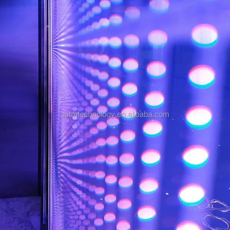 Arc LED Screen Exterior Advertising Glass Screen 3D Video Display Staircase LED al aire libre LED Glass Display Smart Glass