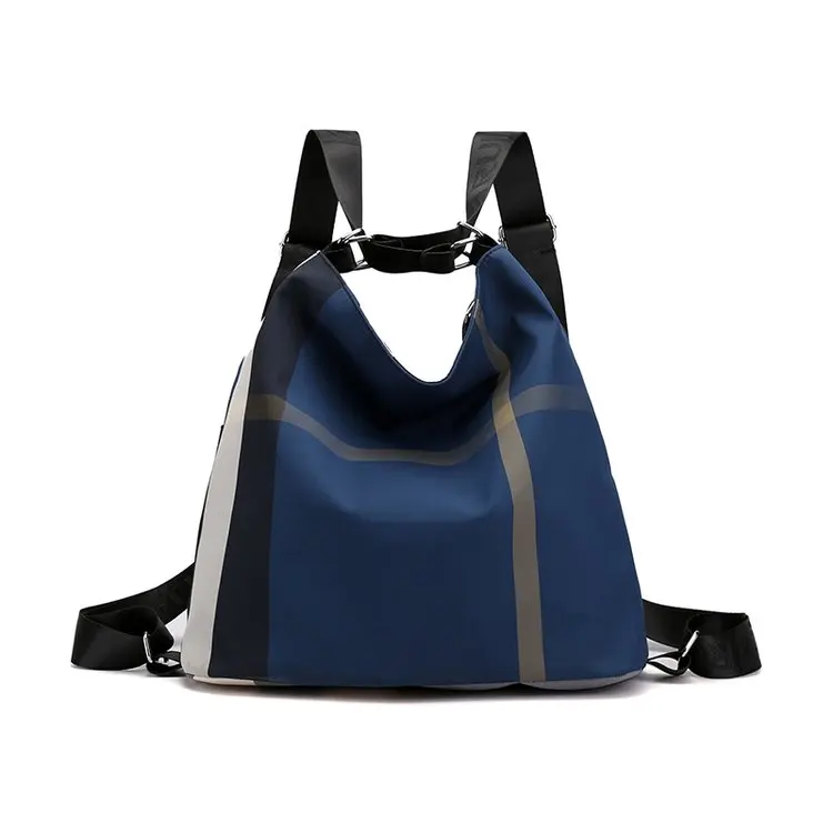 
Waterproof nylon backpack ykk customised plaid print women handbags 