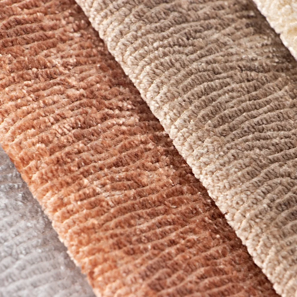 New collection soft feeling good quality cheap breathable100 polyester material crepe chenille fabric for sofa and textile