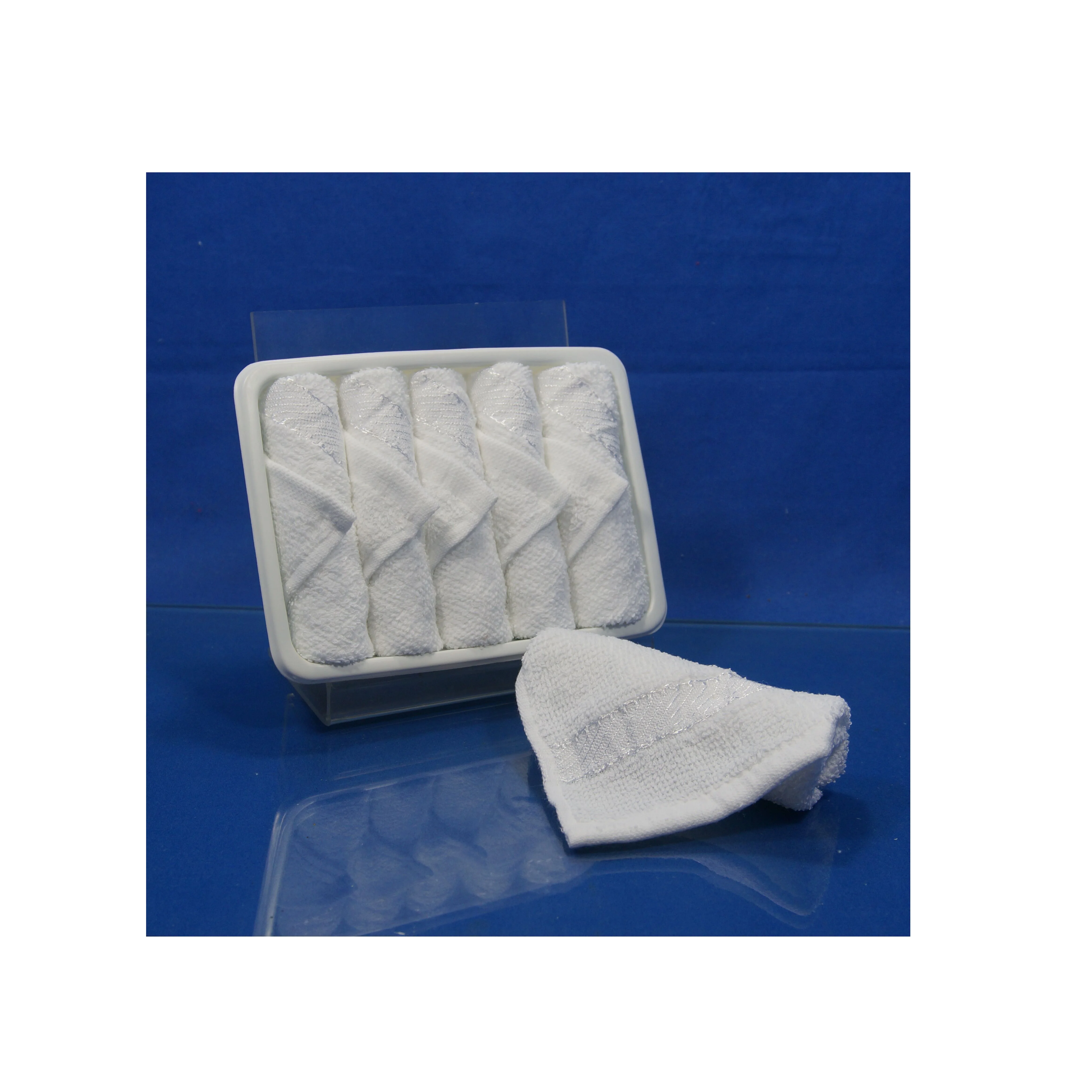 High Quality Cotton white airline refreshing towel for traveling