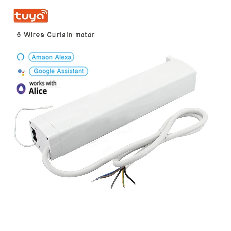 Latest Generation 5 wires tuya Wifi Electric Smart Curtains Motor Intelligent Support Voice Alexa Googhe Yandex Alice Assistant