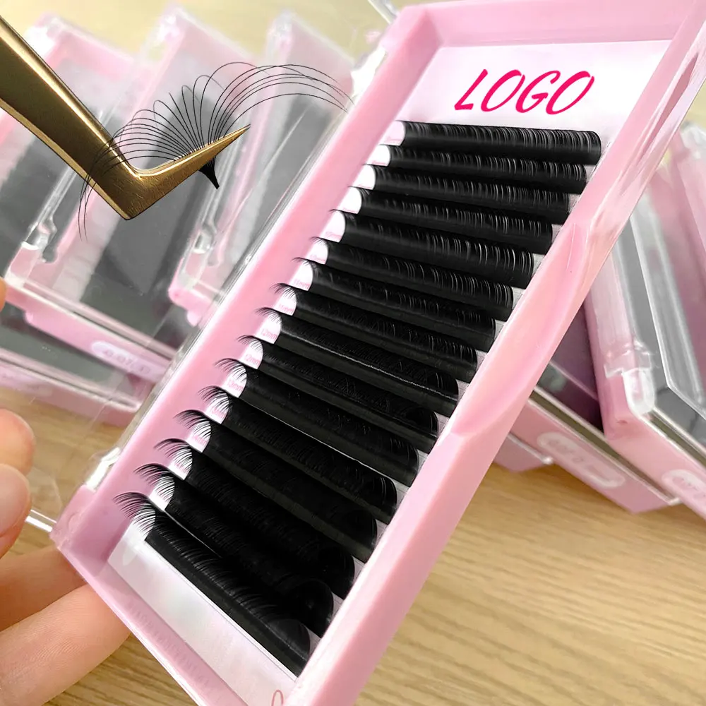 Abonnie Soft Mink Lash Tray Hot Sale Cashmere Eyelash Extensions Russian Jet Black Mixed Tray Lash Extension