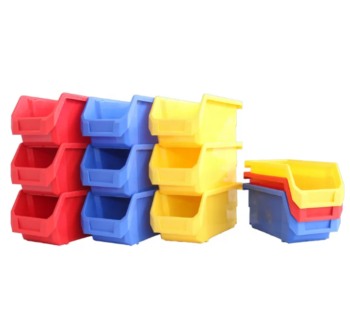 100% PP material passed test stack and hang bins for industry  multi size plastic storage bin stackable