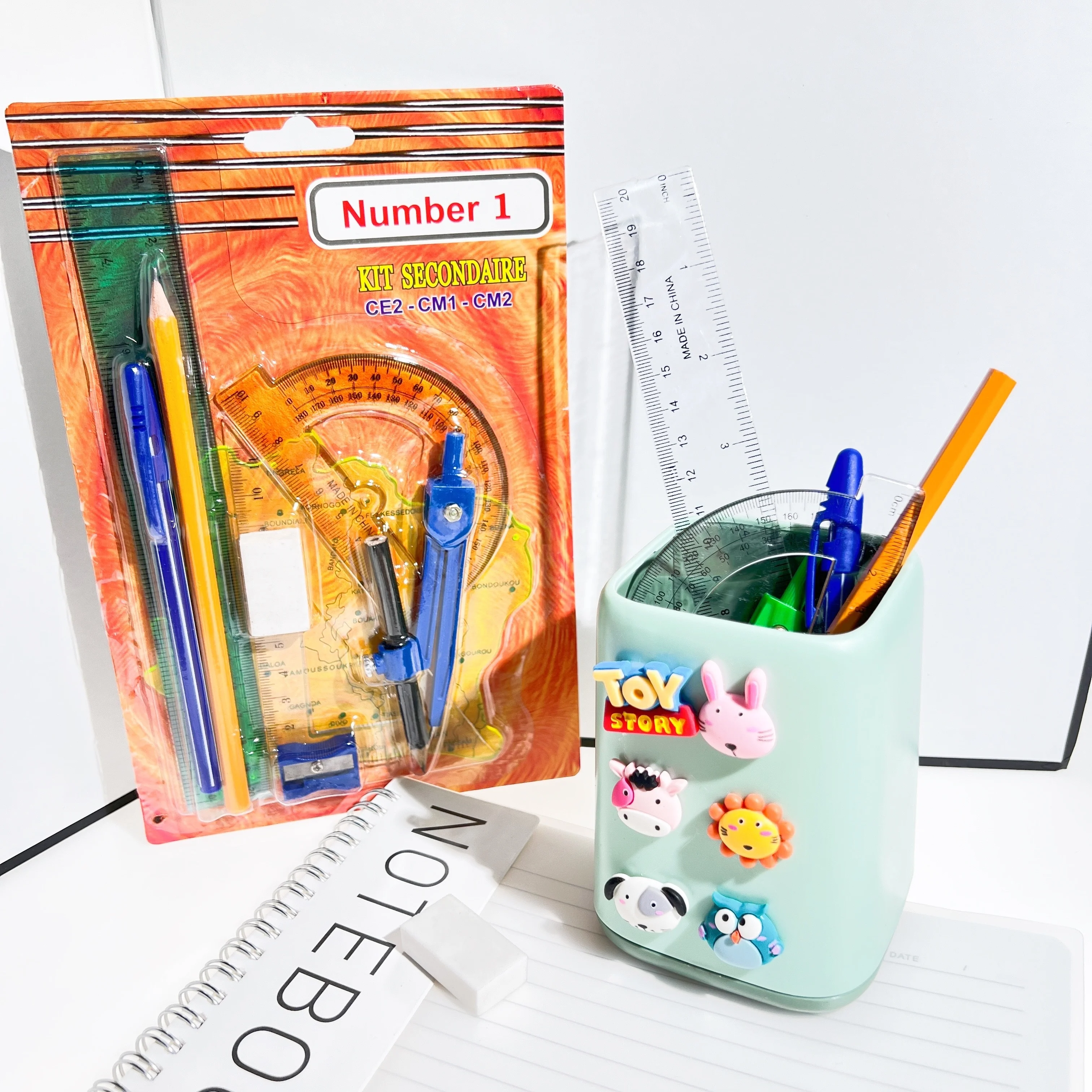 9pcs Math Geometry Set Blister Card Ruler Set Drawing Stencil Professional Stationery Compass Geometry Sets