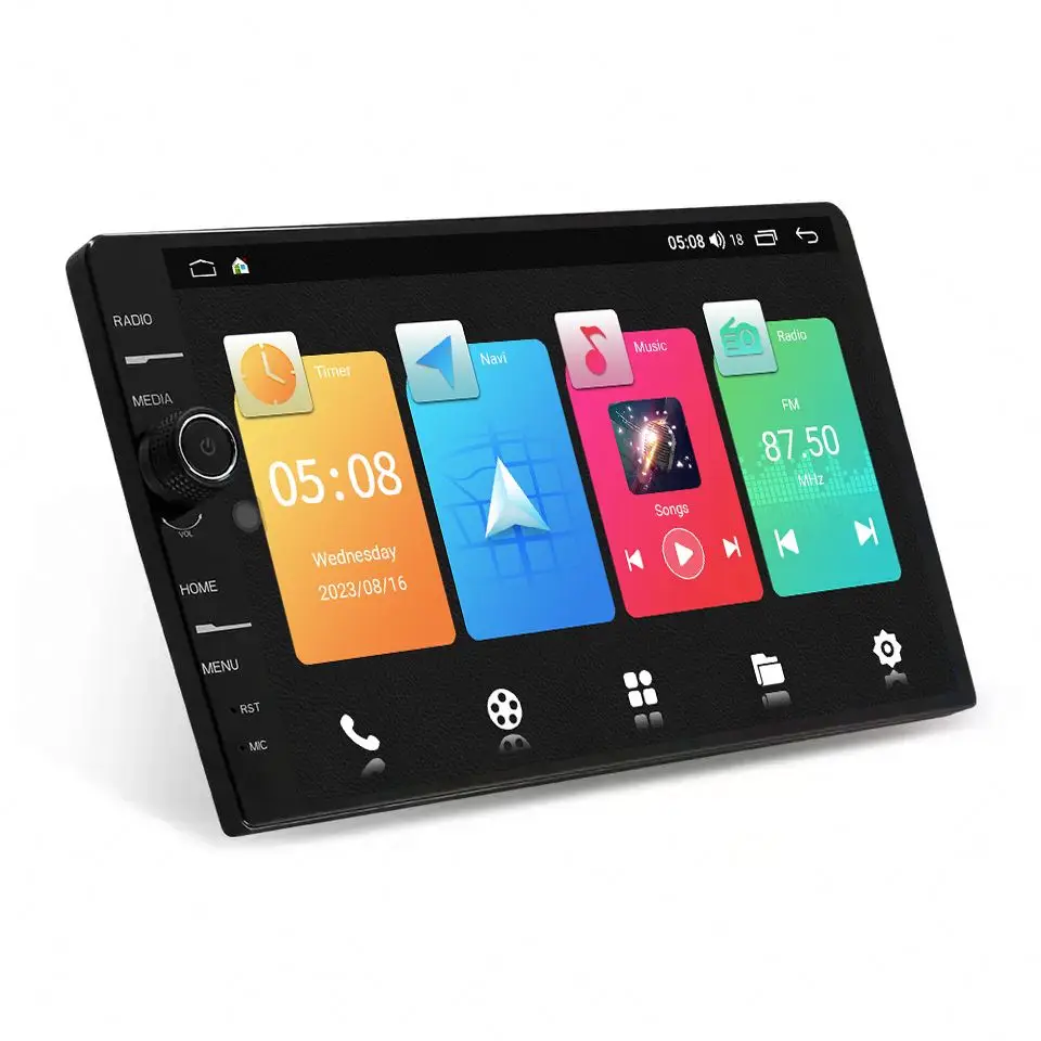 Full-fit metal body 10.1' android car stereo universal android Car Video Car Dvd Player Autoradio Stereo with knob