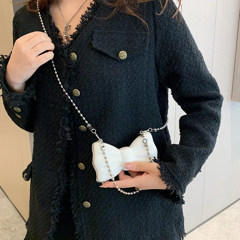 Manufacturer wholesale online celebrity Live mini acrylic bag girl chain crossbody bow dinner bag Aggreko purse