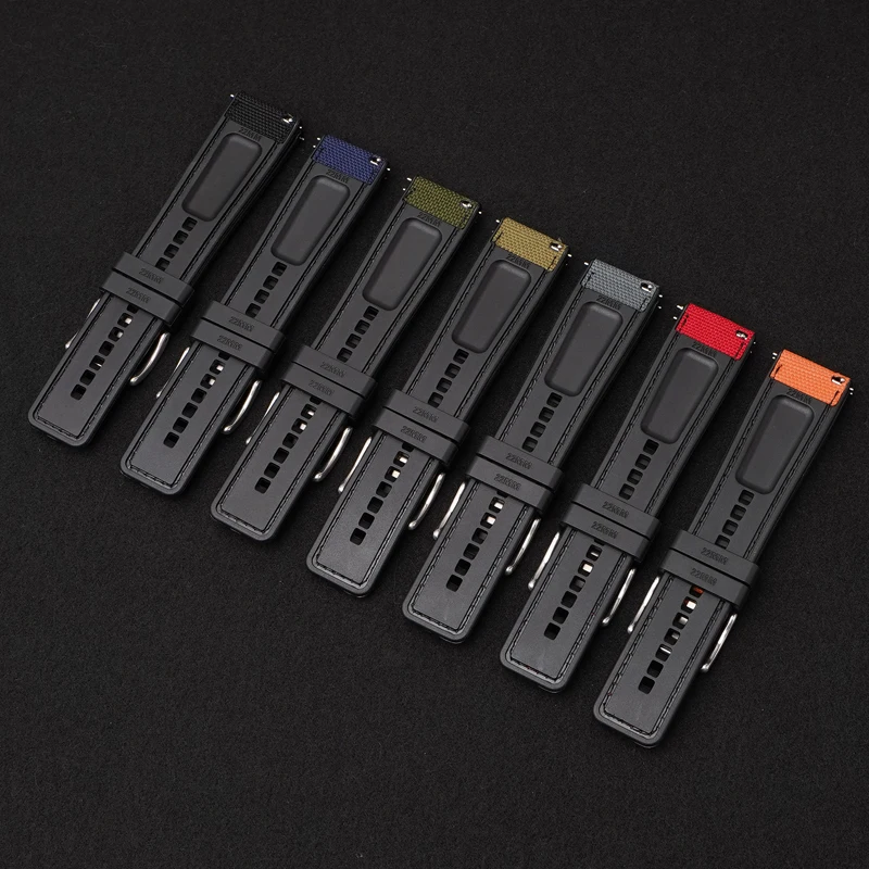 22mm 24mm Quick Release Sailcloth Watch Bracelet Strap for Huawei GT4 Series Nylon Canvas Fabric Rubber Hybrid Watch Bands