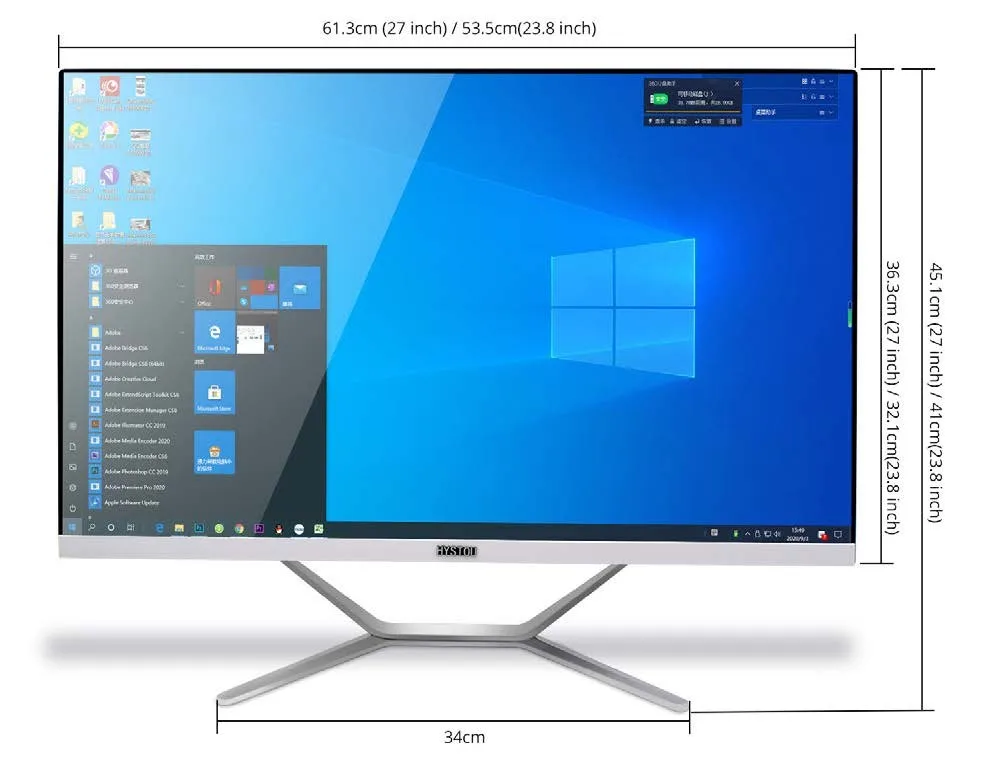 HYSTOU выполненные Barebone 8 Гб оперативной памяти 512G SSD Core i3-9100F игровой 23 дюймов сенсорный экран все в одном ПК с