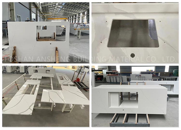 Carrara White Newest Competitive Solid Surface Sheet Quartz Stone Slabs Kitchen Table