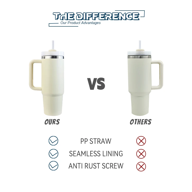 Custom logo 30oz 40oz tumbler engraved travel stainless steel cup 2.0 40oz tumbler with handle Double Wall Insulated Vacuum