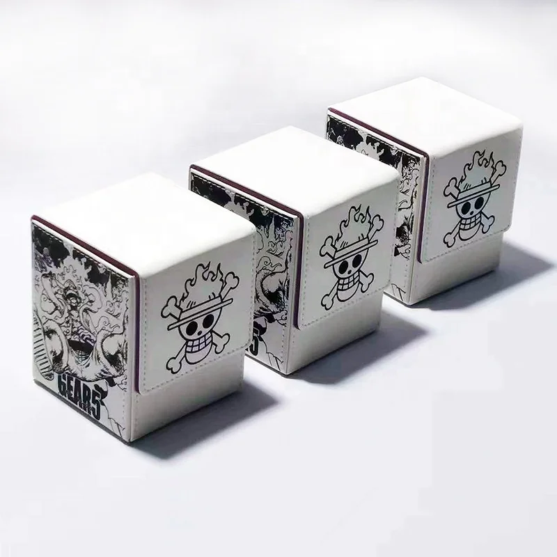 2 Boxes Leather Card Deck Box with 2 Dividers Large Size Fit 100+ Plus Single Sleeved Deck Box for Collectible Cards