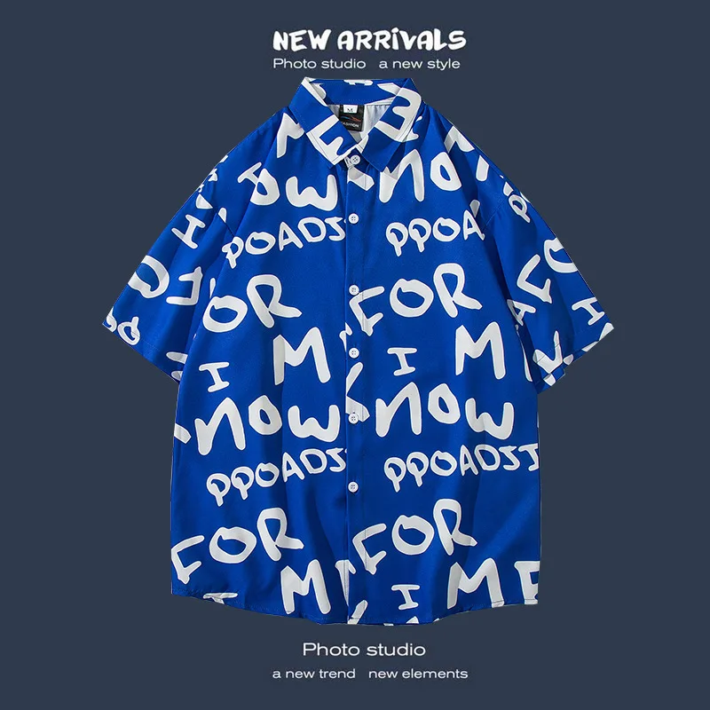 2024 Wholesale New Summer Short sleeved Flower Shirts Retro Vetiver Trendy and Beautiful Shirts Suitable for Men and Women