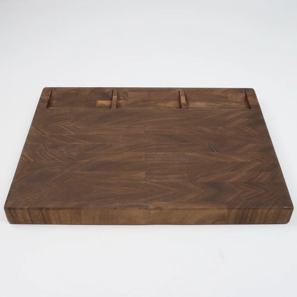 Wooden Carving Board with Juice Well made from Sustainable Hardwood USA Black Walnut Wood Cutting Board Butcher Block