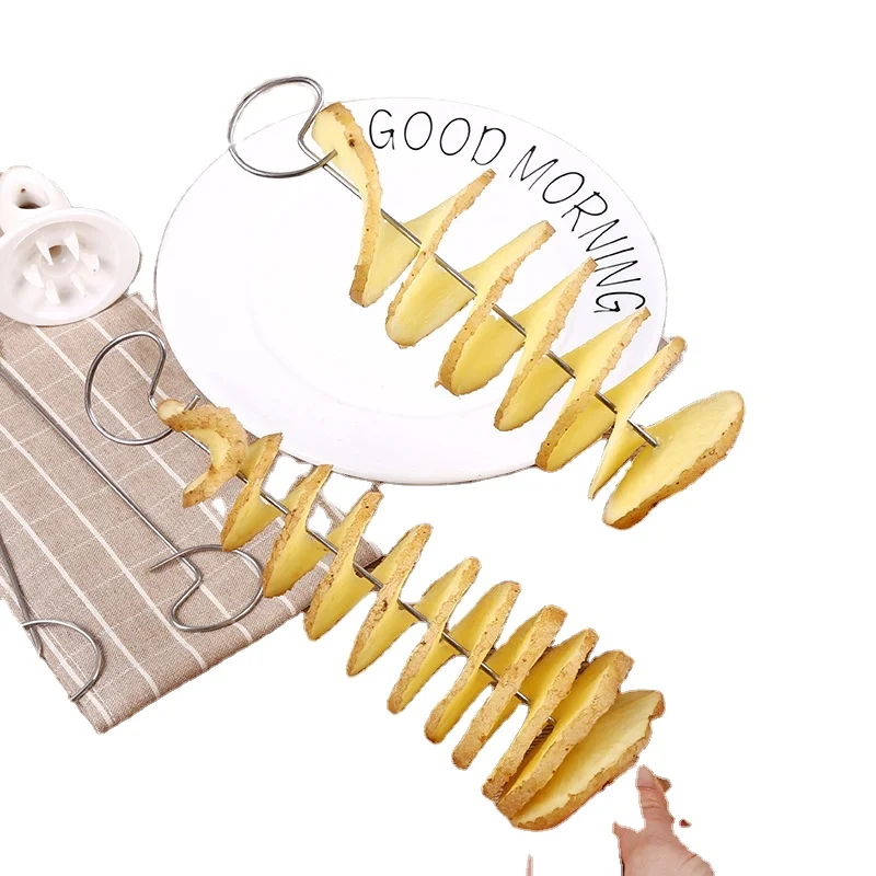 Spiral Potato Cutter Twisted Slice Potato Tower Whirlwind Potato Cut Diy Creative Fruit And Vegetable Spiral Slicer For Kitchen