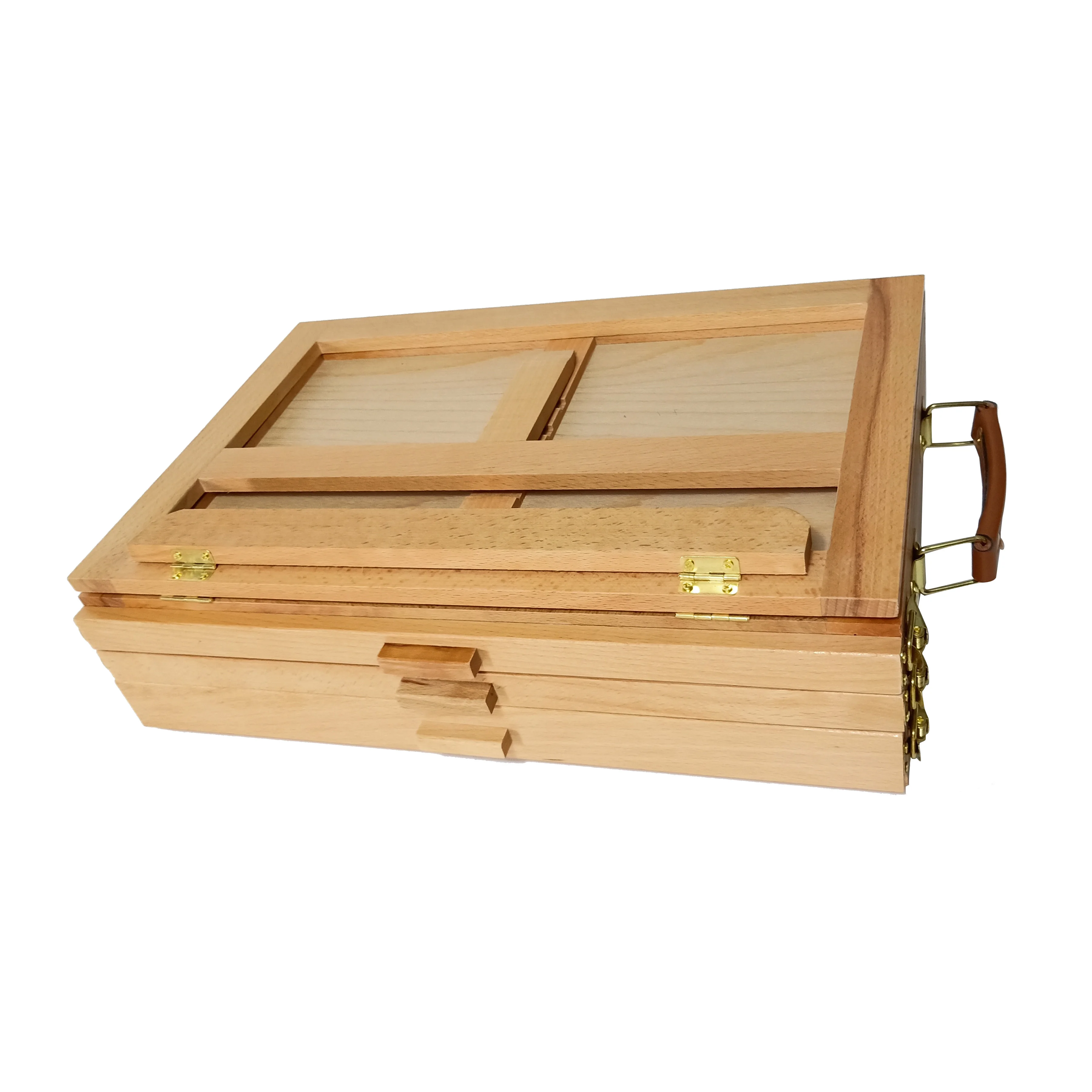 Art Supply Adjustable Portable Place Draw Round Desktop Beech pine wood Paint Sketch Easel Box